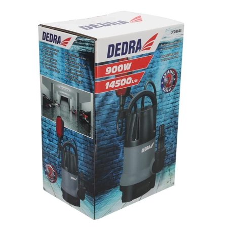 Садовый насос DEDRA DED8843 900Вт погружной насос для чистой и грязной воды, напор 7м, кабель 10м