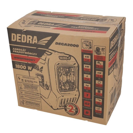 Invertora ģenerators 1,8/2,0 kW, DEDRA DEGA2000