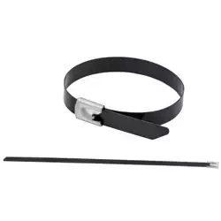 Viazacie pásky z nehrdzavejúcej ocele 304 potiahnuté polyesterovou živicou 4,6 *290, 20 ks.