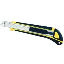 Nóż tapicerski, tapeciak, nóż łamany DEDRA M9028 9mm, auto-wymiana ostrzy, 5 ostrzy, uchwyt gumowy