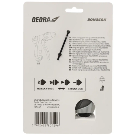 Szórópisztoly egyszerű, szabályozható, fém fúvóka TRIGGER CONTROL