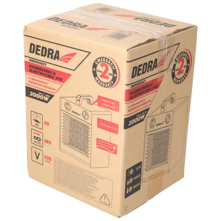 Электрический нагреватель PTC 2,0 кВт, квадратный, черный DEDRA DED9930C1 керамический нагревательный элемент