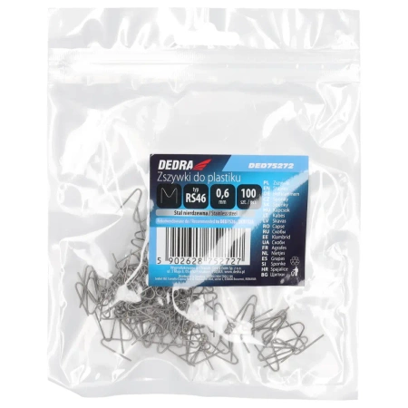 Zszywki do plastiku narożne DEDRA DED75272 typ RS46, 0.6mm, M do narożników zewnętrznych 100szt