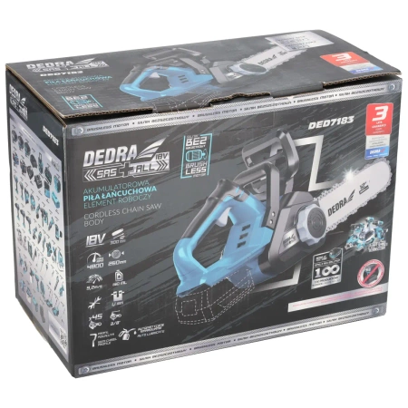 Аккумуляторная цепная пила 12" 18V DEDRA SAS+ALL DED7183, шина 12"