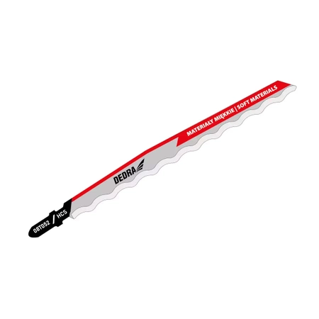 Brzeszczoty do wyrzynarki do gumy, materiałów miękkich DEDRA 08T052 150/125mm, HCS, brzeszczot typu T, 2szt