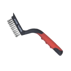 Wire brush 5 rows, DEDRA 2001P36 stainless steel, 180mm, two-material handle