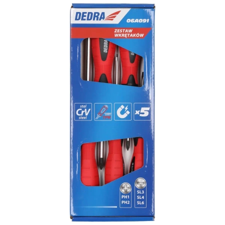 Screwdriver set 5pcs, CrV steel