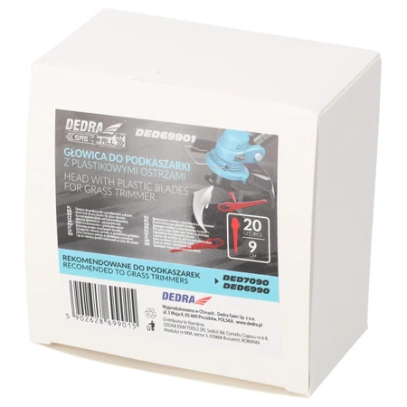 Glava trimera s plastičnim oštricama, DEDRA DED69901 20 kom