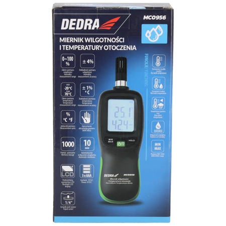 DEDRA MC0956 Aplinkos drėgmės ir temperatūros matuoklis