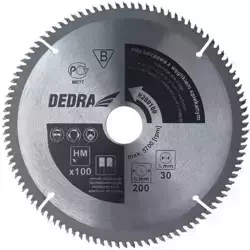 DEDRA H200100 Krožna žaga za aluminij s karbidom, 100 zob, premer 200x30 mm, widia