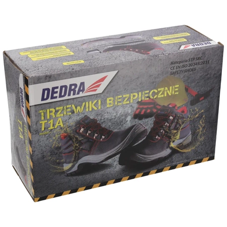 Trzewiki bezpieczne, buty BHP DEDRA BH9T1A-45 skórzane, rozmiar: 45, kat.S1P SRC