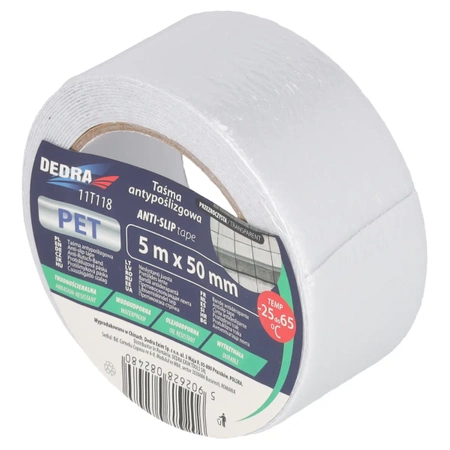 Противоплъзгаща лента 50mm x 5m, прозрачен/безцветен, DEDRA 11T118