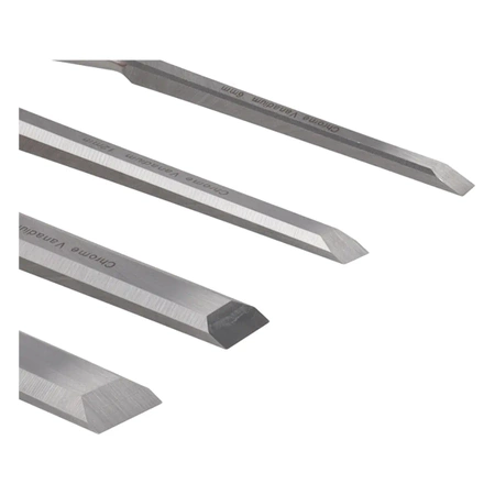 Sada 4 sekáčů: 6, 12, 18, 25 mm, ocel CrV