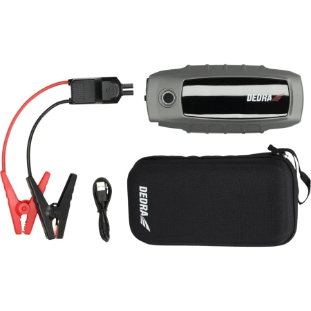 Power-bank cu funcție de pornire a motorului DEDRA DEPP1600, Li-Ion 16000mAh, ecran LCD