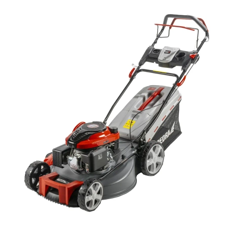 Benzinmotoros fűnyíró meghajtással és vágási sebesség-szabályozással GARDEN DEDRA DED8725Q-56L, LONCIN motor, 3,5 kW, 196 cm3, GT hajtómű, vágási szélesség 56 cm, két kés