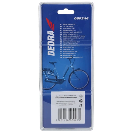 Multitool, kit de reparații pentru biciclete DEDRA 06F244 set de 15 buc, CRV