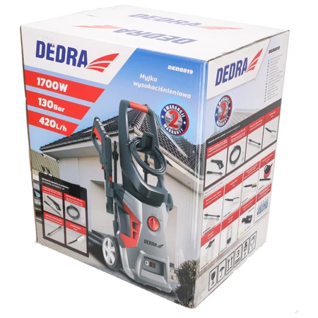 Vysokotlaká myčka - zahradní DEDRA DED8819, 90/130 bar, 1700W