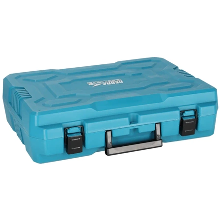 Tool set in a case DEDRA SAS+ALL DED7030A03, screwdriver, impact wrench, two batteries (2Ah and 4Ah), charger, accessories 13 pcs.