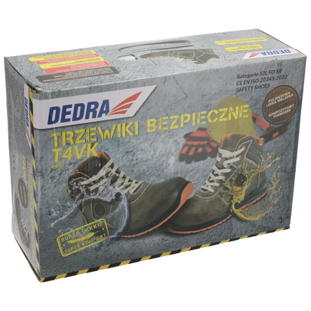 Turvasaapad DEDRA BH9T4VK-47 crazy horse, suurus:47, kat.S3 SRC, komposiittallaga ja polümeersesemega.