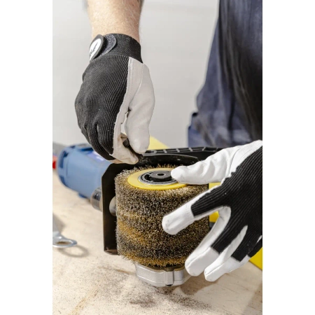 Защитные перчатки DEDRA BH1010R10B из зернистой свиной кожи, размер 10, черный