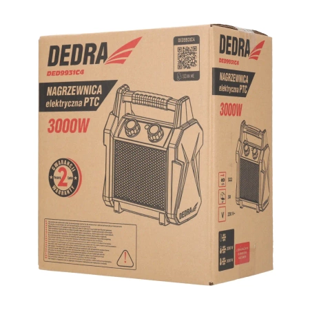 Електричний обігрівач PTC 3,0 кВт DEDRA DED9931C4, 7/2000/3000W, 322 м³/год, керамічний нагрівальний елемент