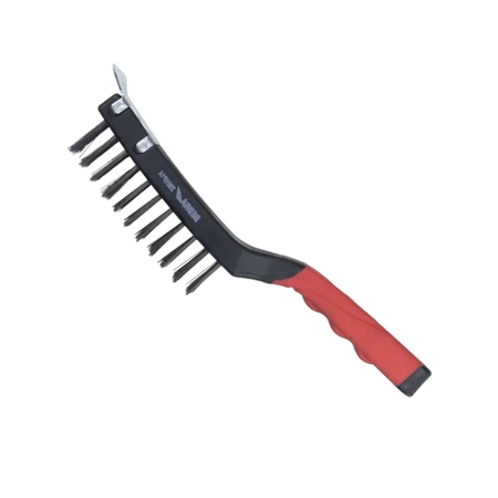 Perie de sârmă cu 4 rânduri, răzuitor DEDRA 2001P14, oțel, 340 mm, mâner din două materiale