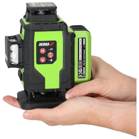 Laser, vodováha 4D DEDRA MC0908, zelený paprsek, diody Sharp