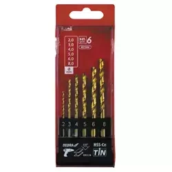 6pcs set twisted drill for metal HSS+cobalt+ TiN, 135°