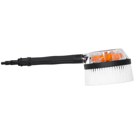 Rotating brush for high pressure washer