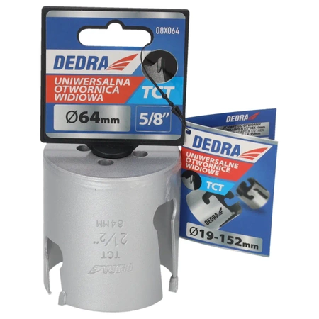 Універсальне коронкове свердло DEDRA TCT 08X064 64 мм 5/8''