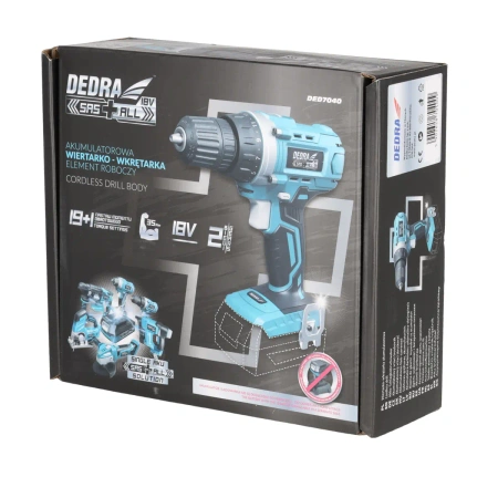 Акумуляторний дриль-шуруповерт, 18 В, DEDRA SAS+ALL DED7040 35 Нм, 10 мм, 2-швидкісний
