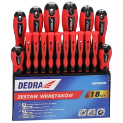 Zestaw wkrętaków z plastikowym stojakiem DEDRA 06A095 18szt, stal CrV
