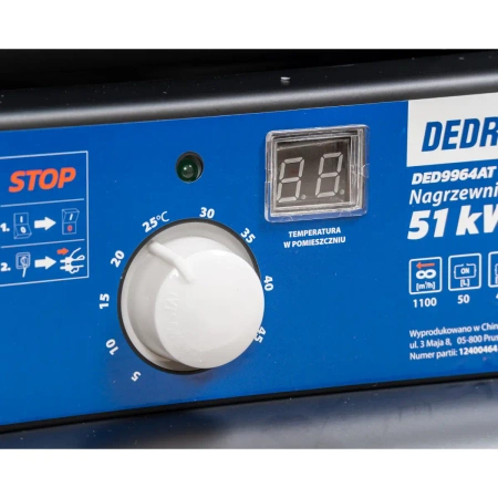 Grelnik na olje 51kW, termostat, kolesa, črna DEDRA DED9964AT