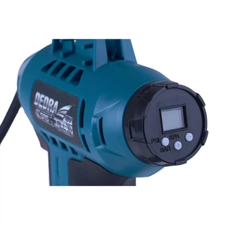 Kompresorek, pompka pistoletowa akumulatorowa 18V DEDRA SAS+ALL DED7078LCD 11Bar, z wyświeltaczem LCD