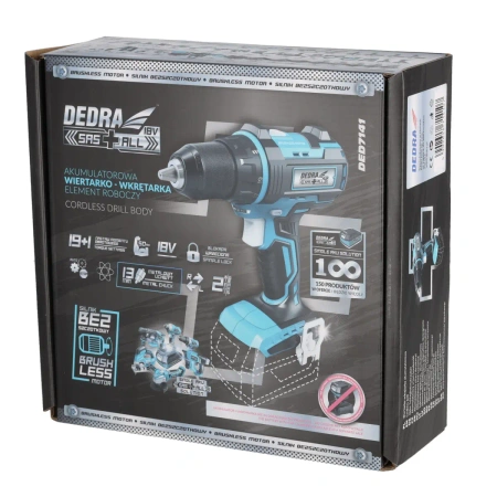 Cordless drill/screwdriver 18V, brushless, DEDRA SAS+ALL DED7141