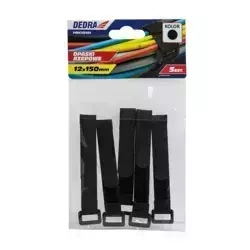 Sťahovacie pásky na suchý zips 16x310mm, čierne 10 ks