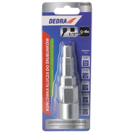 Csavarhúzó csavarkulcs, DEDRA 12H022, dugókulcs 1/2" CrMo
