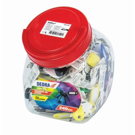 Etichete pentru chei, culori mixte DEDRA M311.105 borcan 240 buc.