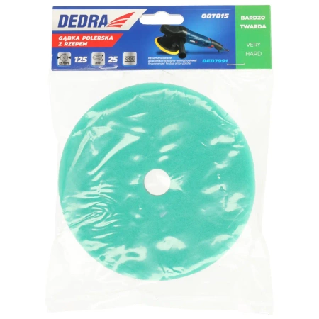 Kemény polírozószivacs tépőzárral (narancssárga) DEDRA 08T815, átmérő 125 mm, vastagság 25 mm