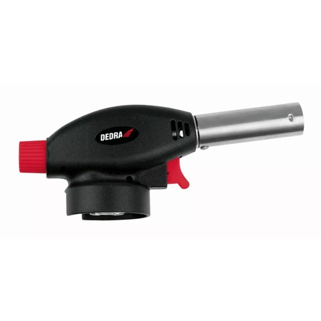 Gaasipõleti PIEZO süttimisega DEDRA 31A032 1,3kW, gaasiballoonidele/kartulitele 7/16" kiirkinnitussüsteemiga(EN417)