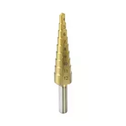 Стъпаловидно свредло DEDRA WMST0412 4-12 мм, HSS, TiN, коледна елха