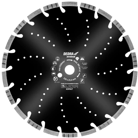 Deimantinis diskas LASER ASFALT DEDRA H1183A, matmenys 350x25,4 mm