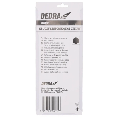 Seškanšu atslēgas CrV, 1,5–10 mm, 9 gab.