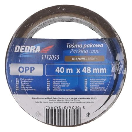 Rudos spalvos pakavimo juosta 48mmx40m, DEDRA 11T2050