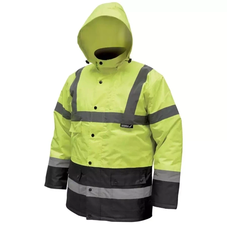 Geacă căptuşită reflectorizantă "parka" mărim.XL,galbenă