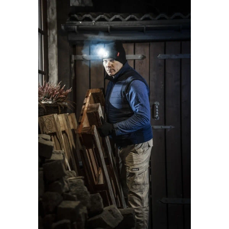 Căciulă de iarnă cu lanternă DEDRA BH60C5, culoare neagră, mărime universală