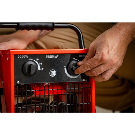 Електрически нагревател 5kW, 400V, квадратен, червен DEDRA DED9922