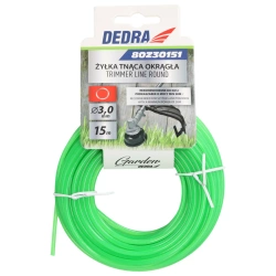 Apaļa griešanas aukla, trimmera aukla, dārza kosa DEDRA 80Z30151 3,0 mm x 15 m