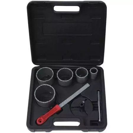 DEDRA DED1519 Komplet žag za žaganje lukenj iz volframovega karbida 33, 53, 67, 73, 83 mm s pilo