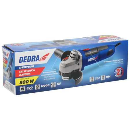 Kotni brusilnik, diax DEDRA DED7936, 125 mm, 800 W